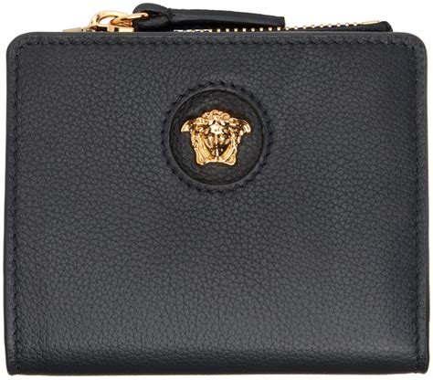 versace men black leather medusa wallet|Versace la medusa wallet.